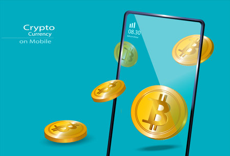 Bitcoin exchange.web banner design of blockchain technology,bitcoin,altcoins,mining cryptocurrency, finance, cryptocurrency market, crypto wallet, vector, illustrationのイラスト素材