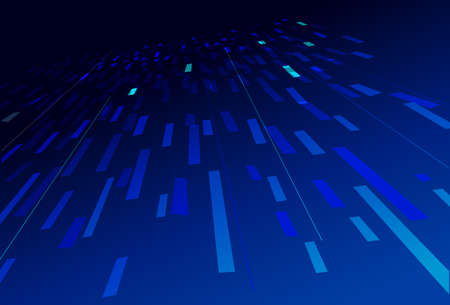 Abstract vector blue background, communication technology concept,  flying in perspective, futuristic abstraction.のイラスト素材