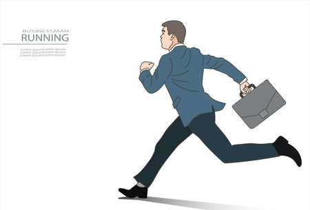 businessman working running on isolated white background. vector,illustrationのイラスト素材