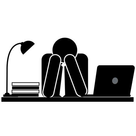 Work stress icon.Illustration of psychological disorder of people icon.Premium quality graphic design symbols and icons symbols for website, web design, mobile app on white background. illustrationのイラスト素材