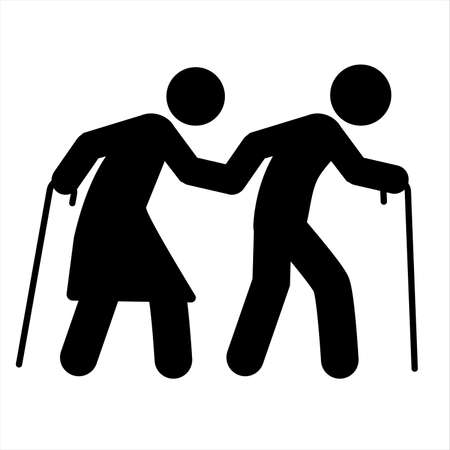 Elderly symbol. old people icon, button vector illustration designのイラスト素材