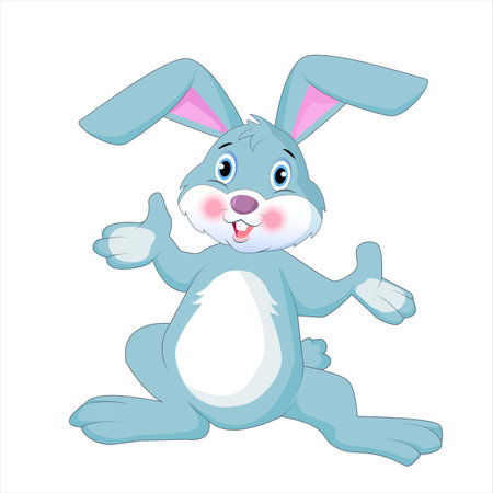 Cute rabbit character, Easter bunny vector illustration.のイラスト素材