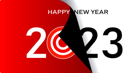 2023 Happy New Year  Promotion poster or banner with gift wrapping paper, open, change or open for the target in new year 2023, promotion concept and shopping template for the new year. vectorのイラスト素材