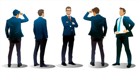 Business team ready to work. Business vector illustration template.のイラスト素材