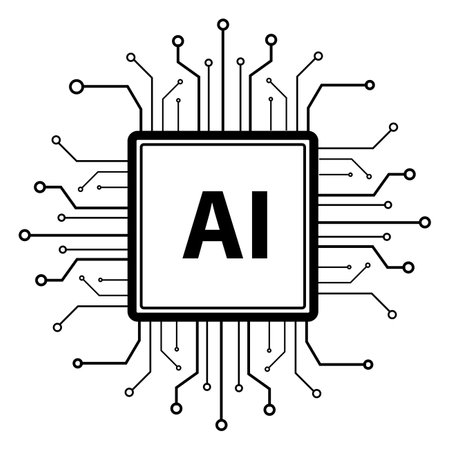 Processor AI logo icon vector flat design template. vectorのイラスト素材