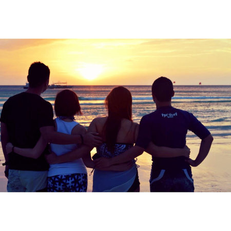 Watching a beautiful sunset in Boracay Philippines