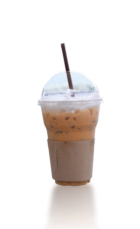 White Frappe Coffee isolated on white background の写真素材