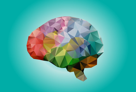 human brain geometric  trianglesの写真素材