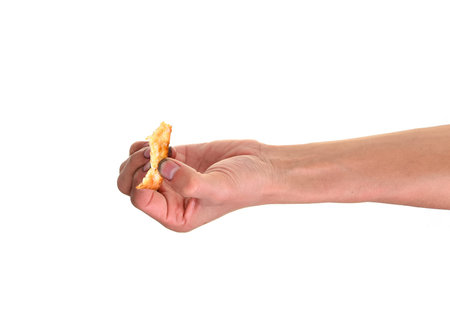 Dirty fingernails, His hands are dirty with dirt lodged in the nails,(concept for pathogens/ bacteria under nails)の写真素材