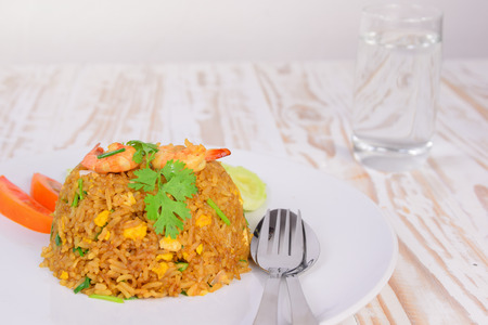 Shrimp Fried Rice,Thai fried rice. (shallow DOF)の写真素材