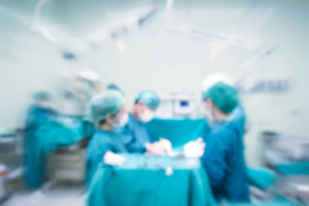 Zoom blur of live surgery in operation theater in hospital