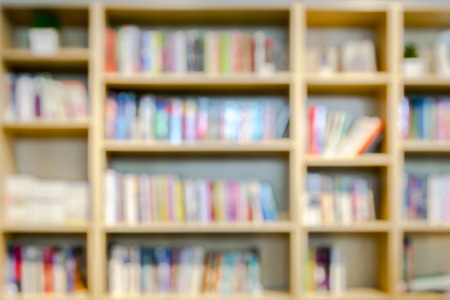 Blurred library with book for education learning backgroundの写真素材