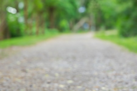 Abstract blurred green city park with way for backgroundの写真素材