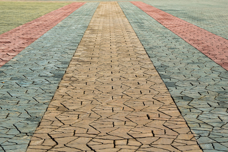 Brick floor texture pattern ,open space in park  backgroundの写真素材
