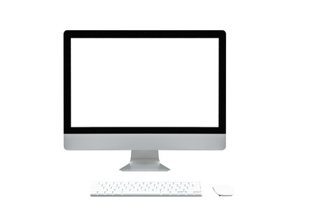 Modern computer laptop isolate with clipping mask on white background for mockup ,3D renderingの写真素材