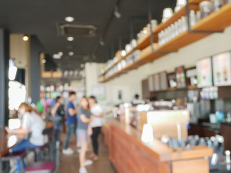 Blurred background business people meeting in coffee shop for backgroundの写真素材