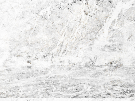 Blank marble table top on marble wall for display montage productの写真素材