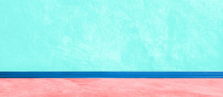 Wide Blue Aqua Wall Concrete Painted Texture background for Banner plaster paint rough with vignette...