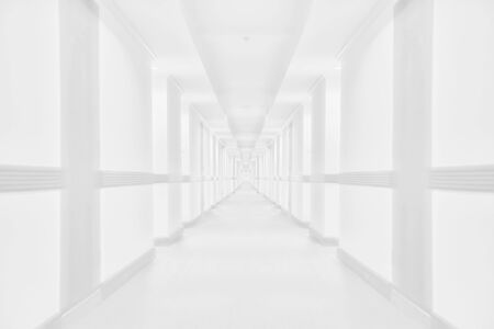 White Blur Abstract corridor pathway Background From Building Hallway for designsの写真素材