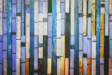 Colorful old wood wall wooden material texture background vintage wallpaper.