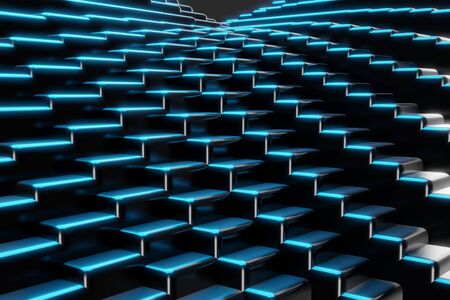 Abstract Cube Particle Background construction block technology computer graphic background,3D render illustration.の写真素材
