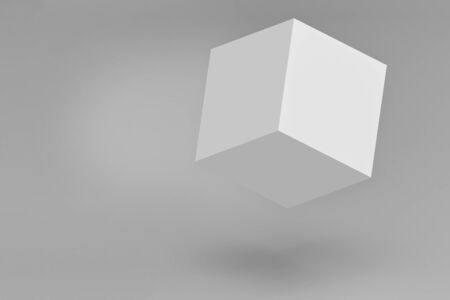 Simple 3D cube box isolate with clipping path,3D illustration.の写真素材