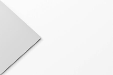 White geometric composition paper texture background. Minimal geometric top view simple copy space for backdrop design.の写真素材