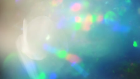 Abstract blue multicolor light leak shinebokeh defocused light leak for overlay background