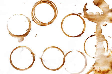 Coffee stains and coffee cup marks splatters design packの写真素材