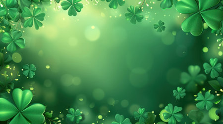st. patricks day abstract background,ST Patricks day green background clover leaf bokeh lights defocused for ST Patricks day celebration design backgroundの写真素材