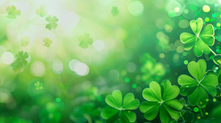 st. patricks day abstract background,ST Patricks day green background clover leaf bokeh lights defocused for ST Patricks day celebration design backgroundの写真素材