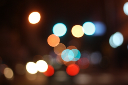 Abstracte bokeh nacht stadslichten Miami の写真素材