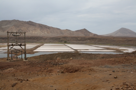 Salt fields on cape verde の写真素材