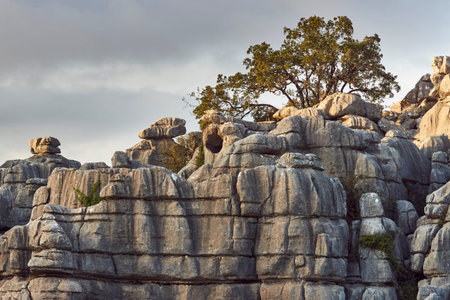 Geological formations in Torcal de Antequera, Malaga