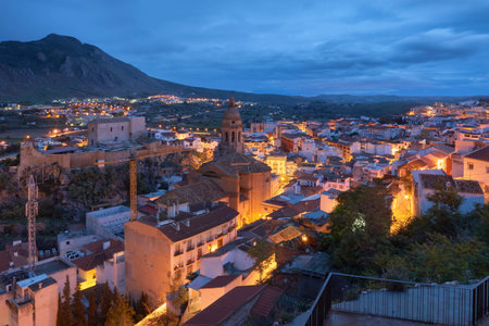 night view of the city of Loja in Granada. Spain