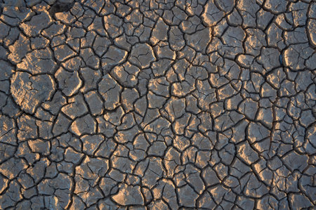 land cracked by drought from climate change. Soain