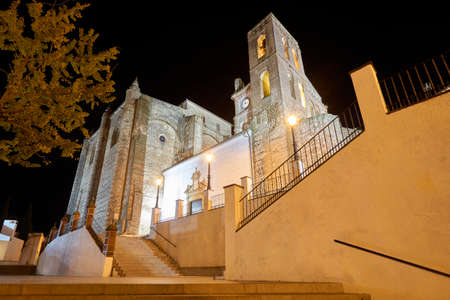 Castle and fortress church of Cazalla de la Sierra, Seville. Andalusia, Spainの写真素材