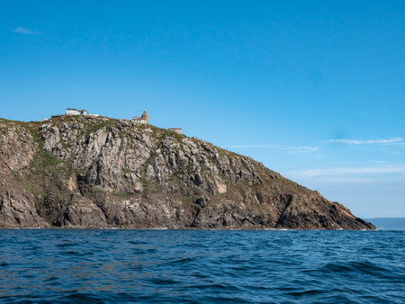 The Finisterre lighthouse in Galicia in Spainの写真素材