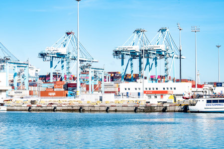 Cranes, Container Yard and Docks at the Port of Algeciras