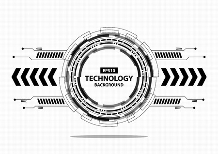 Technology Abstract Black White Vectorのイラスト素材