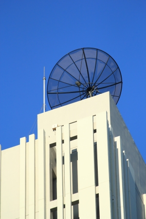 Satellite dish on the building の写真素材