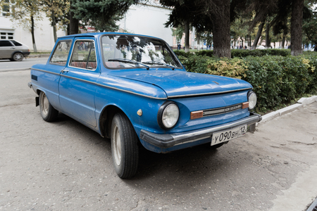 Yoshkar-Ola, Russia - September 9, 2017 The brand of Soviet and Ukrainian rear-engine passenger cars of especially small class produced by the Kommunar plant in the city of Zaporozhyeのeditorial素材