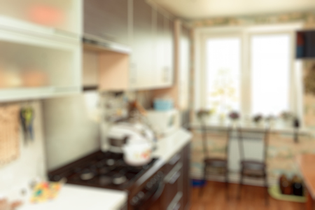 Blurred kitchen room for use a backgroundの写真素材