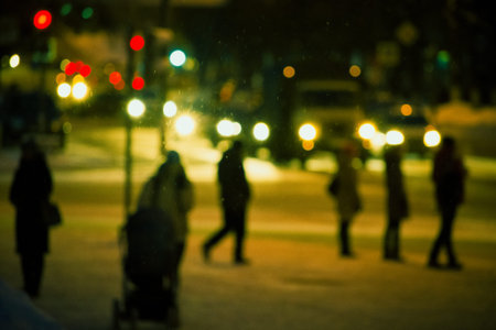 Blurred city at night