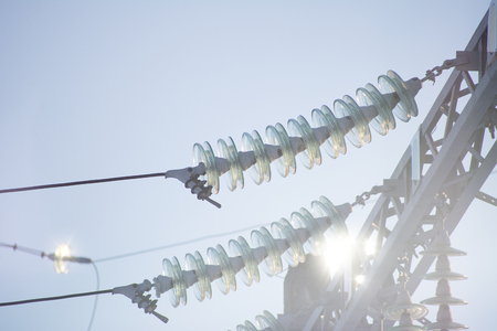 Insulator electric against the sun. Small contrast concept. Energy background.の写真素材