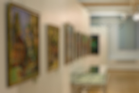 Blur picture of art gallery, using for background.の写真素材