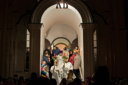 Religious procession in the Churchのeditorial素材