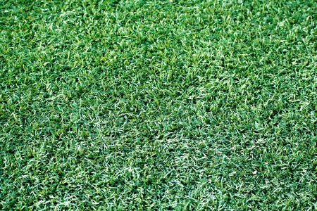 Green artificial turf stadium, sport summer backgroundの写真素材