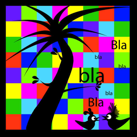 Tropical birds having a chatのイラスト素材