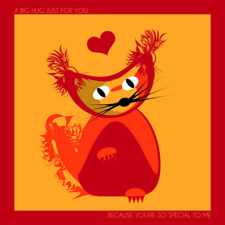 Cute cat sendin hug のイラスト素材